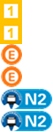 tram 1,Linie E,Linie E,tram 1,Linie N2,Linie N2
