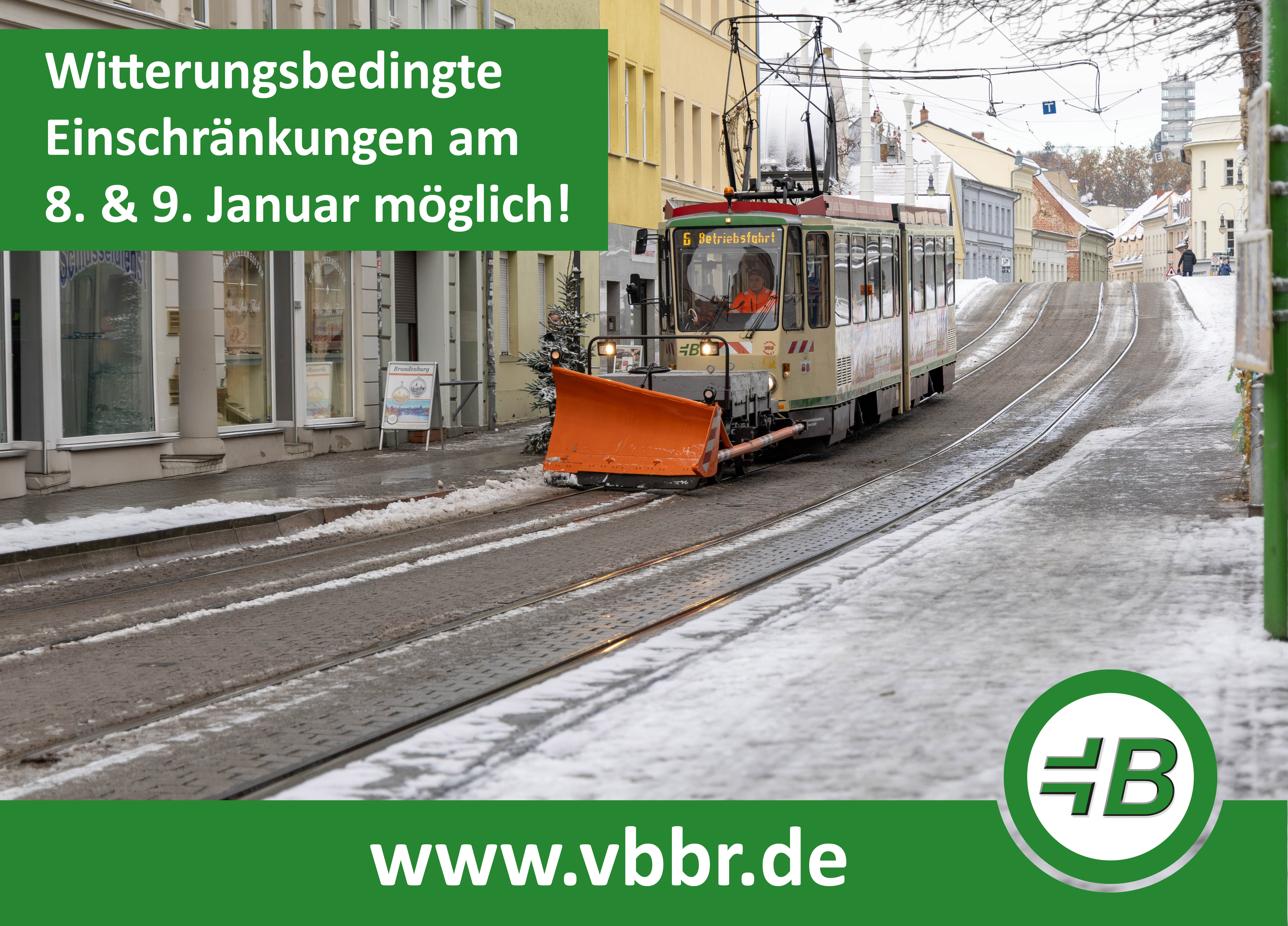 Bild unseres Schienenr&auml;umfahrzeuges mit hinweis auf witterungsbedingte Einschr&auml;nkungen